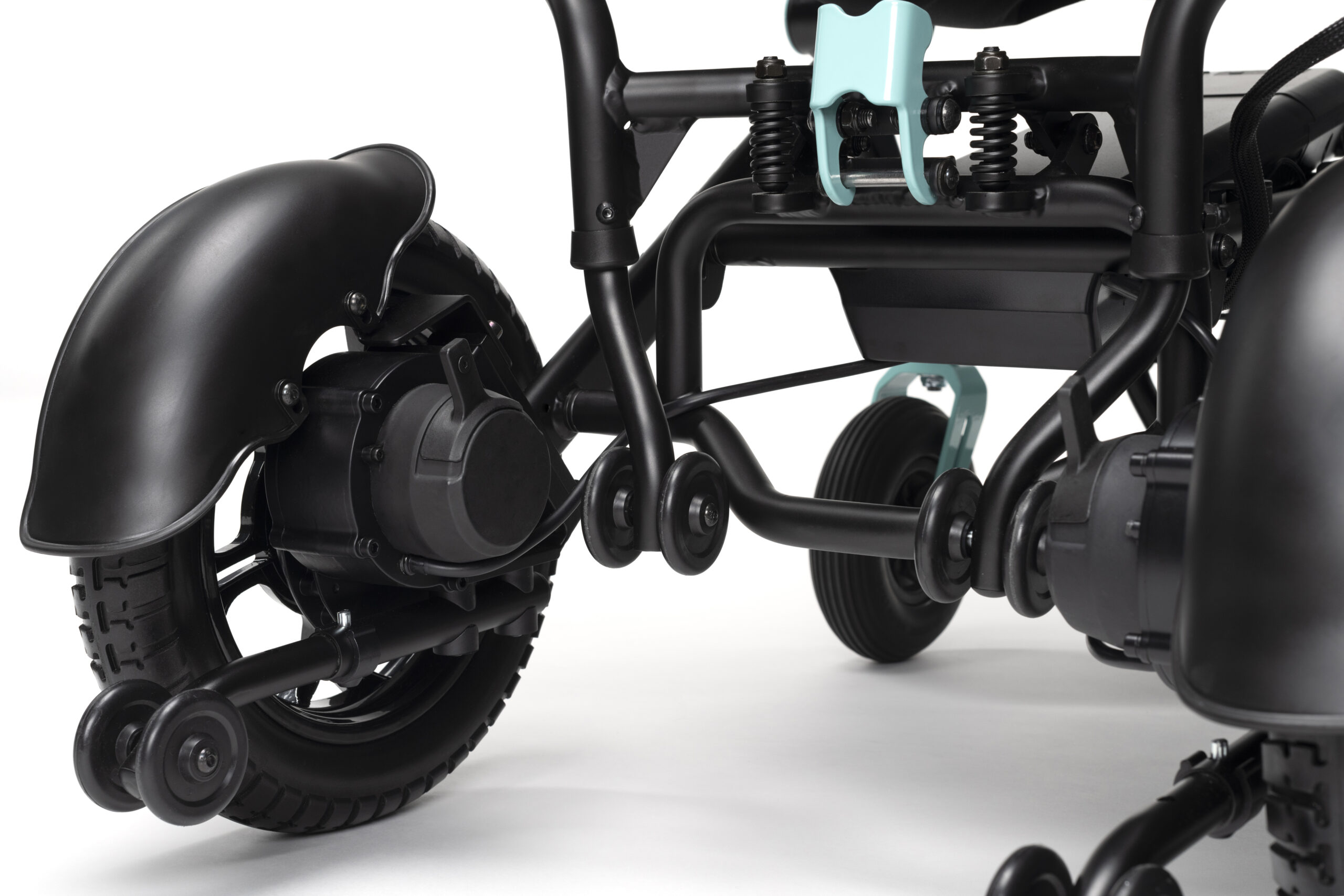 scaun rulant electric pliabil vermeiren plego pliat detaliu motor spate