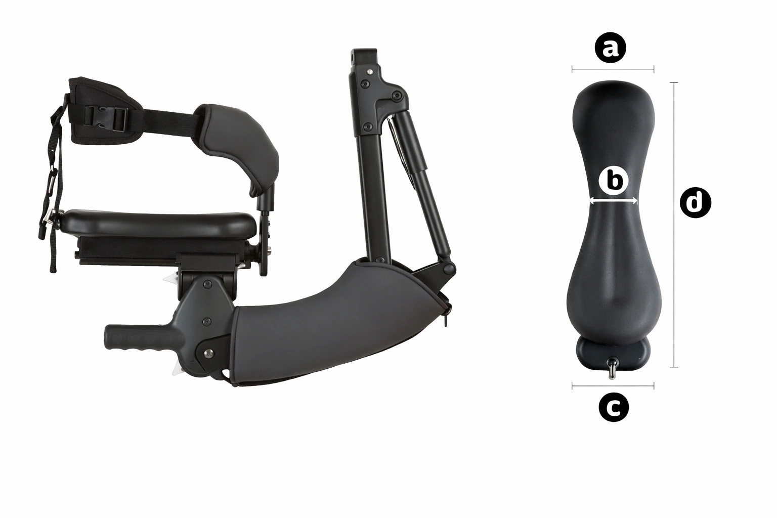 Dimensiuni suport pelvian MPS pentru Rifton Pacer