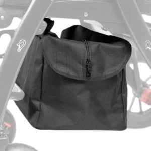 Geanta de depozitare montata sub sezutul caruciorului reha Swifty 3