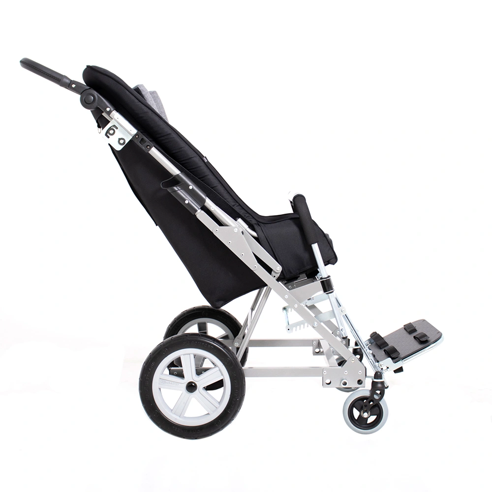 Carucior pentru copii cu dizabilitati Akces-Med Nova Tech Assist vedere laterala cu spatar rabatat