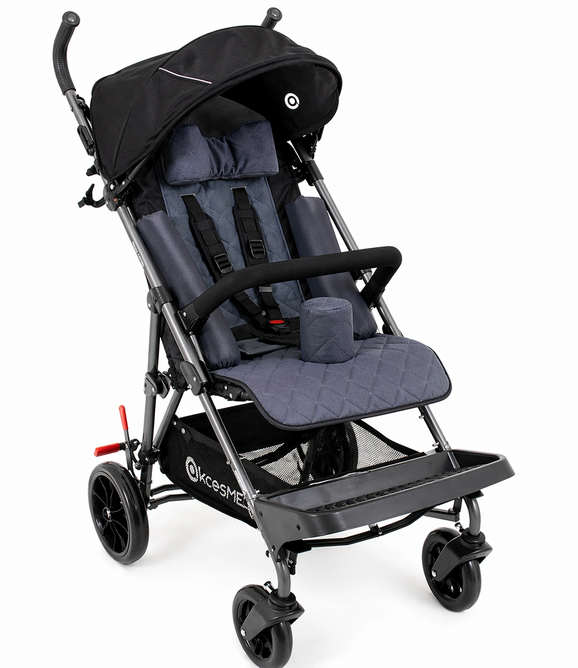 Carucior Mamalu complet echipat Tech Assist cu copertina, cos, suport cap, bara frontala si abductor