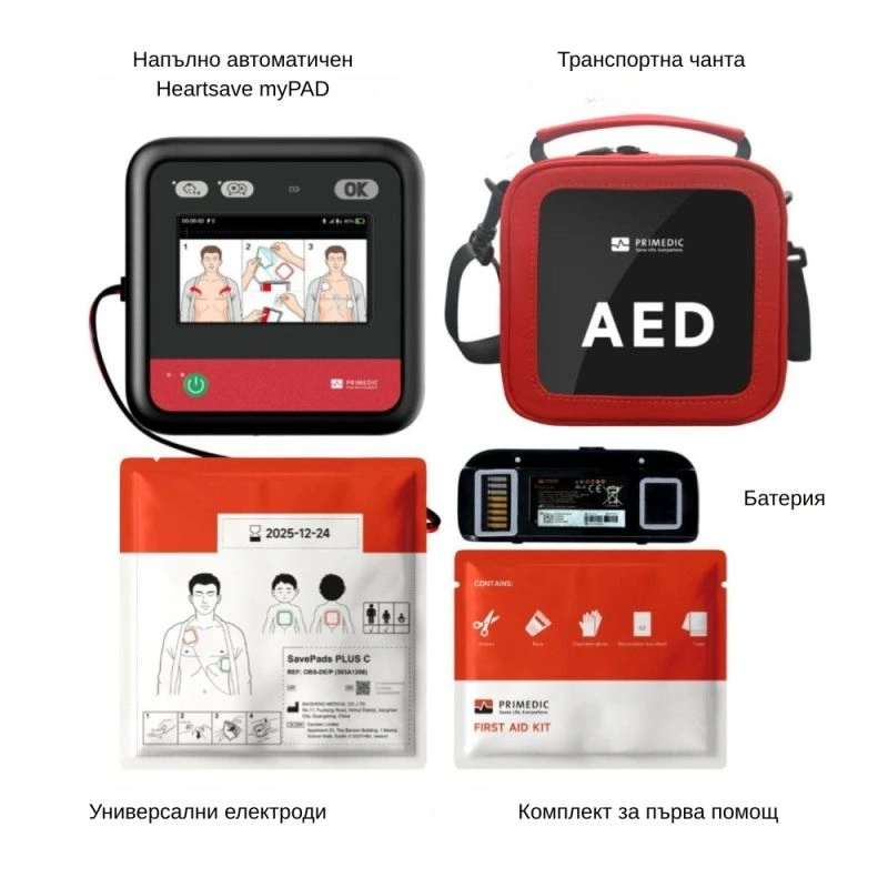Display color al defibrilatorului PRIMEDIC HeartSave myPAD 675A